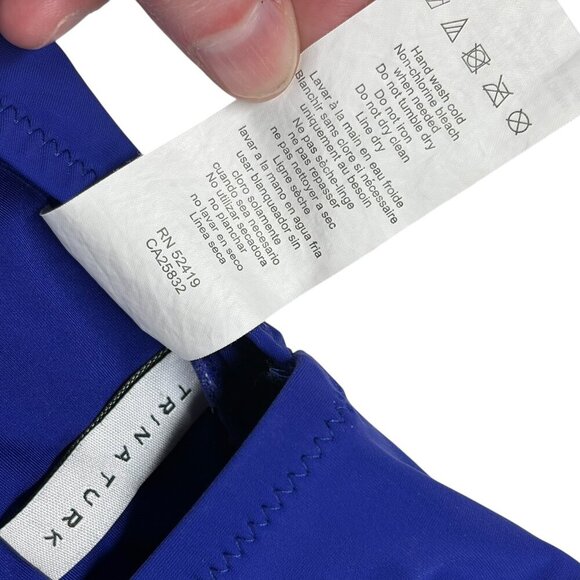 Trina Turk Blue Jakarta Embroidered Hi Neck One Piece Swimsuit Women's Size 4 - Picture 9 of 12